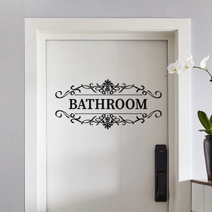 Bathroom Toilet Door Sign Wall Stickers PVC Waterproof Jesus Love Letter Art Decals Modern Minimalist Home Decor