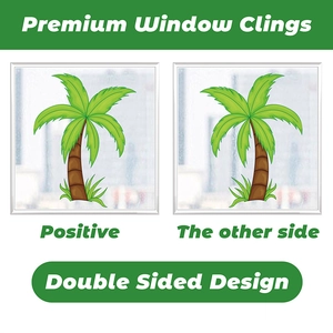 Sticker de fenêtre palmier d'Hawaï avec design double face pour décoration