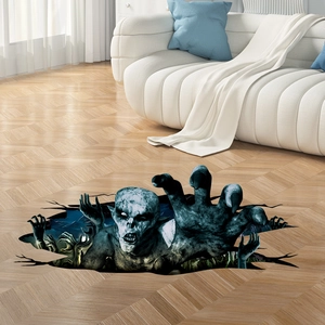 3D Halloween Floor Stickers Horror Zombie Skull Pumpkin Decorative PVC Waterproof Removable Decals For Party Living Room
