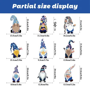 Detailed size specifications for nine summer ocean-themed gnome window stickers