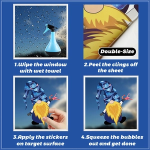 Step-by-step guide for applying double-sided ocean gnome static window stickers on glass