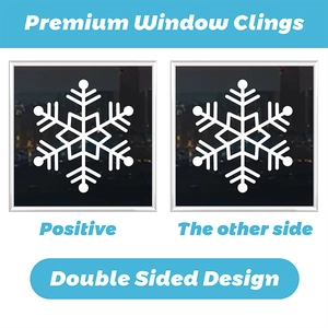 Doppelseitige weiße Schneeflocken-Fensteraufkleber mit Elch-Design für Weihnachten