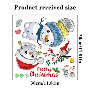 Christmas snowman PVC wall decals with size specifications of 30x30cm for festive decor