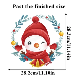 Christmas snowman waterproof sticker with dimensions 28.2x28.3cm for bathroom decor