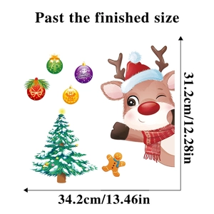Waterproof Christmas snowman decals featuring reindeer and gingerbread man on white background