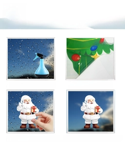 Step-by-step guide for double-sided Christmas Santa static window sticker installation