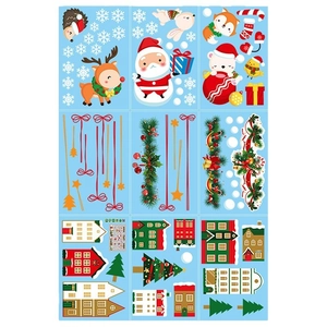 Self-adhesive Christmas wallpaper featuring Santa, reindeer and winter animal stickers
