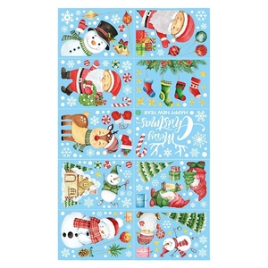 Stickers de fenêtre de Noël avec Père Noël, renne et bonhomme de neige festifs
