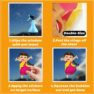 Step-by-step guide for double-sided Diwali window stickers installation process