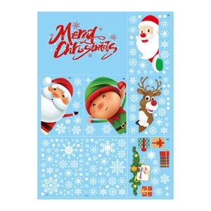 Christmas window static stickers set with Santa, reindeer, and snowflakes for glass decor