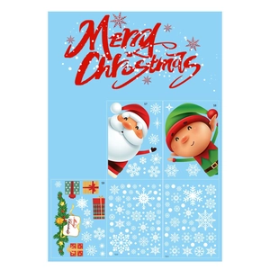 Christmas window stickers set featuring Santa, snowflakes and Merry Christmas text