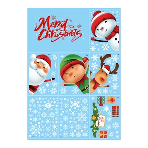 Christmas snowman and Santa Claus static window stickers for festive glass decoration