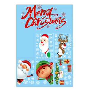 Stickers de Noël avec Père Noël, rennes et elfes pour une décoration festive de fenêtres