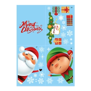 3-pack 3D Christmas Santa Claus window stickers with snowflakes for holiday glass decor