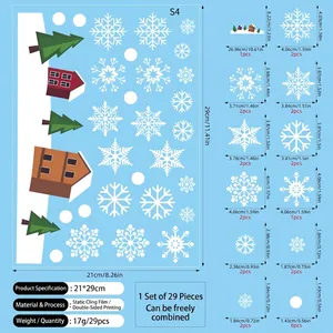 Christmas window stickers set details with dimensions and 29 double-sided static film pieces