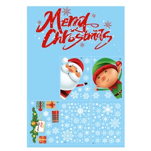 Stickers de Noël pour fenêtres avec Père Noël, elfes et flocons de neige pour déco DIY