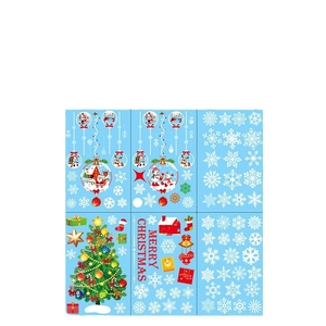 Christmas window decals set with Santa, snowman and tree for festive home glass decor