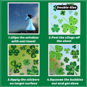 St. Patrick's Day shamrock clover static window clings with double-sided design