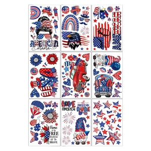 Independence Day static window clings with American flag truck and eagle designs