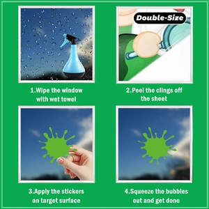 Step-by-step instruction guide for applying double-sided static window stickers