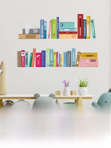 Bookshelf wall sticker set of 6 sheets measuring 76x48cm for classroom decor