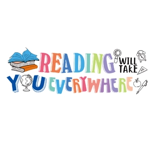 Inspirational reading wall sticker with books and globe for study room decor