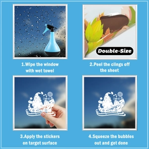 Step-by-step installation guide for double-sided white Christmas window clings