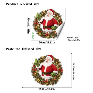 Specifiche dettagliate sulle dimensioni per l'adesivo statico in PVC di Babbo Natale