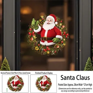 Dettaglio adesivi natalizi Babbo Natale con due fogli da 30x90cm e dimensioni finali