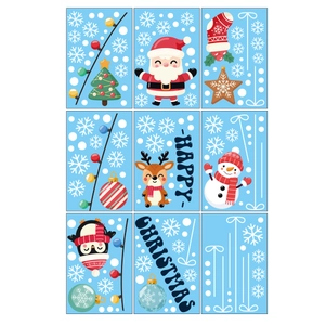 Weihnachts-Fensteraufkleber Set mit Weihnachtsmann und Rentier für festliche Deko