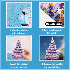 Detailed guide for double-sided Christmas tree static window cling installation steps