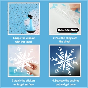 Instructions pour l'application des stickers de Noël flocons de neige double face