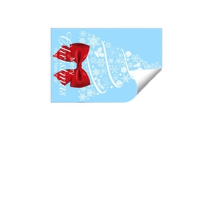 Christmas snowflake tree window sticker with red 3D bow and festive greetings