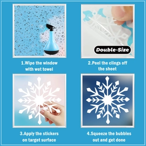 Step-by-step guide for double-sided Christmas snowflake window stickers installation