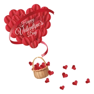 Stickers de fenêtre ballon cœur 3D pour décoration de scène de la Saint-Valentin