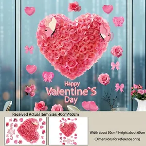 Vue macro de l'autocollant statique cœur rose pour décor de la Saint-Valentin