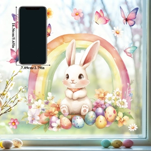 Détail montrant les tailles des stickers lapin de Pâques par rapport à un mobile
