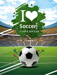 Detail of soccer ball tattoo sticker featuring a classic black and white stadium design