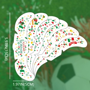 Mexico football fan freckle tattoo stickers set with national flag and soccer motifs