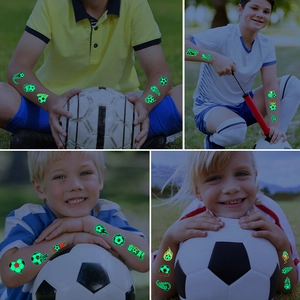 Luminous football temporary tattoo stickers for fans featuring glowing sports patterns