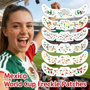 Mexico Football World Cup Face Tattoo Stickers Waterproof Freckle Design Fan Cheering Makeup For Sports Match Party Accessories