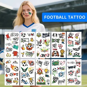 Soccer Temporary Tattoo Stickers Water Transfer Football Theme Body Art For Fans Party Sports Cheering Stickers