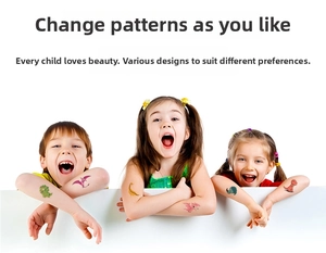 Kids waterproof temporary tattoos featuring colorful dinosaur designs on arms