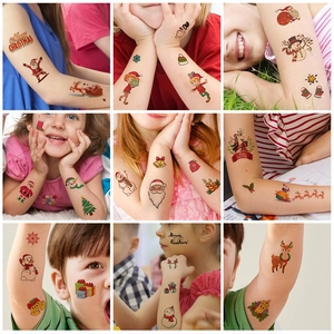 Tatouages temporaires Noël pour enfants avec motifs Père Noël, bonhomme de neige et renne