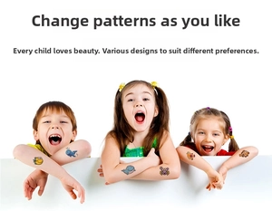 Kids temporary ocean animal tattoos shown on children's arms for birthday party fun