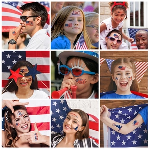 Waterproof American flag temporary tattoos for July 4th Independence Day celebrations