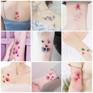 Waterproof temporary flower and butterfly tattoo stickers for collarbone and wrist
