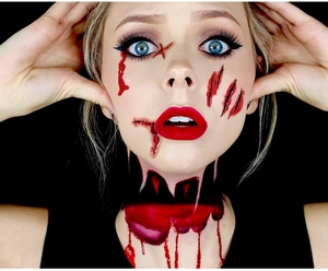 Détails de tatouages temporaires réalistes de cicatrices sanglantes pour maquillage Halloween