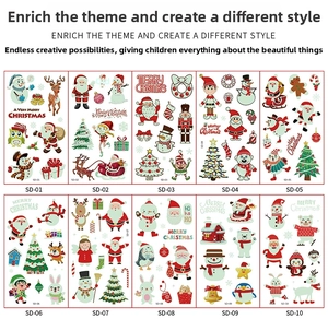 Détails de 10 tatouages temporaires de Noël étanches pour enfants et fêtes de fin d'année