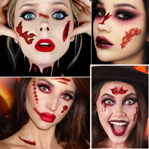 Tatouages temporaires de plaies sanglantes réalistes pour maquillage d'Halloween